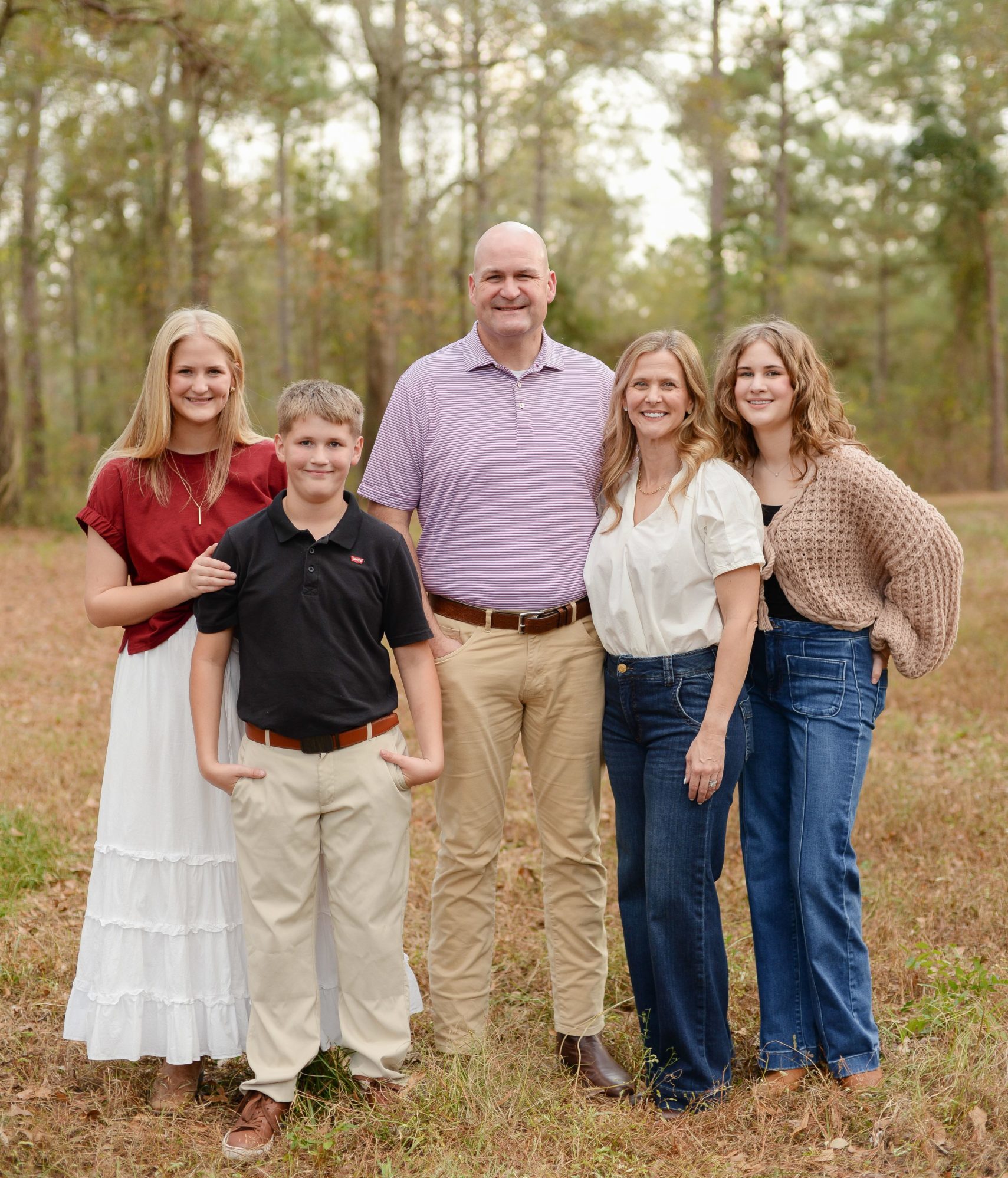Dan Perdue with his wife Jessica, and children Rabun, Eleanor, and Thomas at their home.